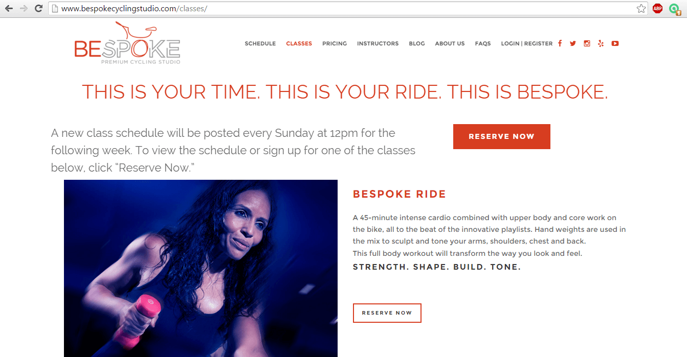 bespokecyclingstudio project screenshot