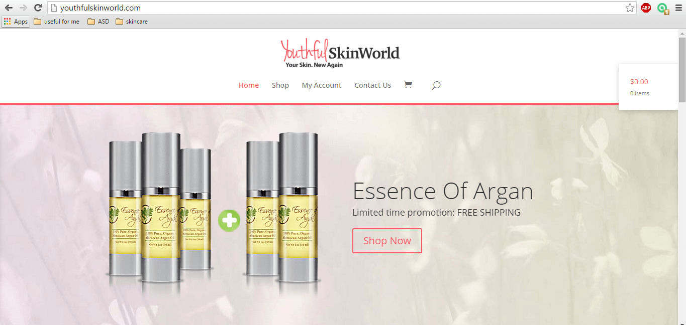youthfulskinworld project screenshot